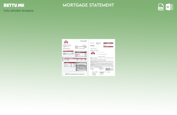 Модерен стил туниски ATB банкарски извештај за хипотека во шаблон формати Word и